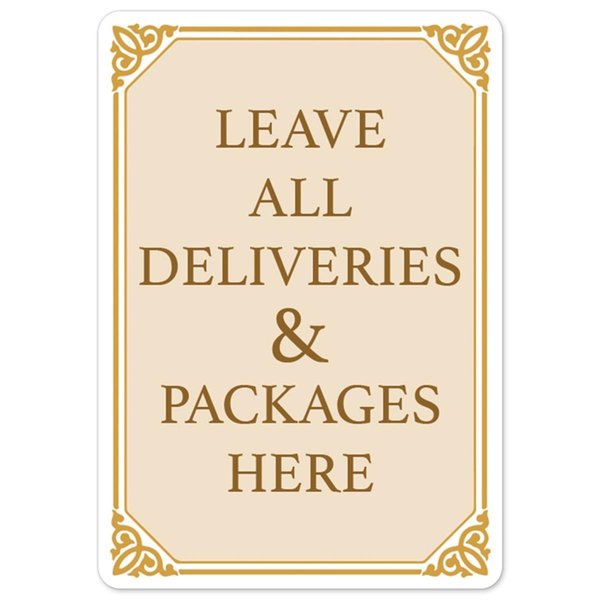 Signmission Covid-19 Notice Sign - Leave All Deliveries & Packages Here Fancy, VSNS204630 OS-NS-RD-1014-25522